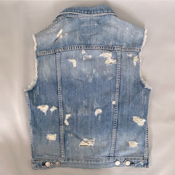 EUC Rag & Bone Distressed Jean Vest, Size XS - Picture 5 of 13